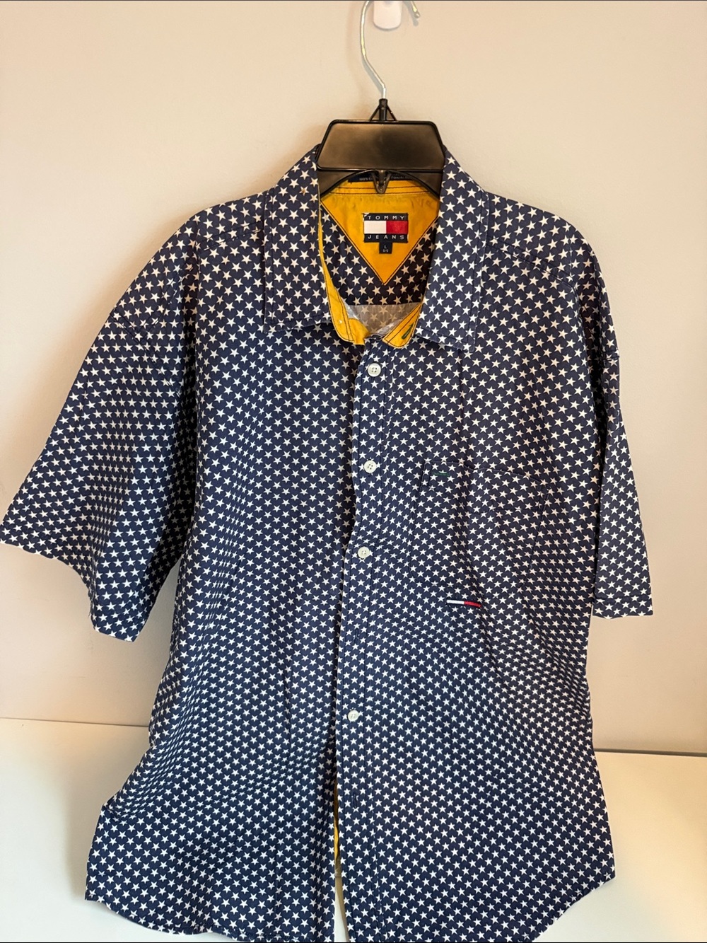 Tommy Hilfiger Navy and White Star Button-Down Shirt